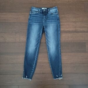 KanCan Perry Distressed Raw Hem Mid Rise Skinny Stretch Ankle Jeans Size 7/27